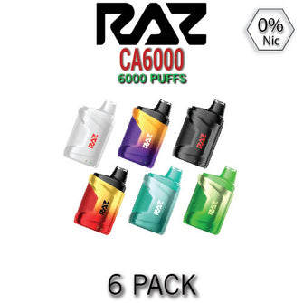 Raz CA6000 Zero Nicotine Disposable Vape Device | 6000 Puffs – 6PK