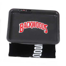 Black Backwoods Rolling Tray Led Usb Charging Luminous Plate Smoking Accessories - EveryThing Vapes