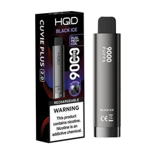 Black Ice Flavored HQD Cuvie Plus 2.0 Disposable Vape Device - 9000 Puffs | everythingvapes.com - 10PK