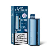 Blue Razz Ice Flavored Funky Republic Ti7000 by EB Create Disposable Vape Device 7000 puffs