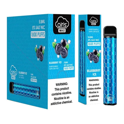 Blueberry Ice flavor Airis MAX Disposable Vape Device 1600 puffs | EveryThing Vapes