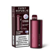 California Cherry Flavored Funky Republic Ti7000 by EB Create Disposable Vape Device 7000 puffs