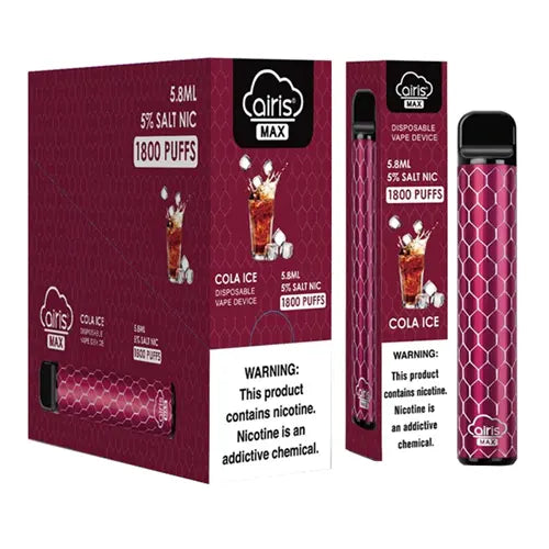 Cola Ice flavor Airis MAX Disposable Vape Device 1600 puffs | EveryThing Vapes