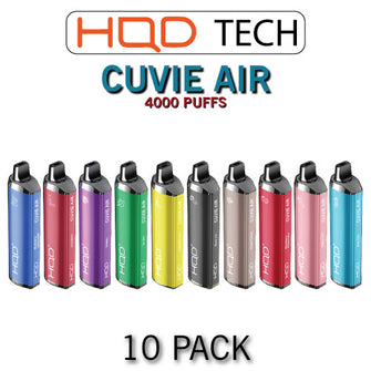 HQD Cuvie AIR Disposable Vape Device 10PK, 12ml of e-liquid, 1600mAh battery capacity, lasting more than 4000 puffs | EveryThing Vapes