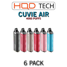 HQD Cuvie AIR Disposable Vape Device 6PK, 12ml of e-liquid, 1600mAh battery capacity, lasting more than 4000 puffs | EveryThing Vapes
