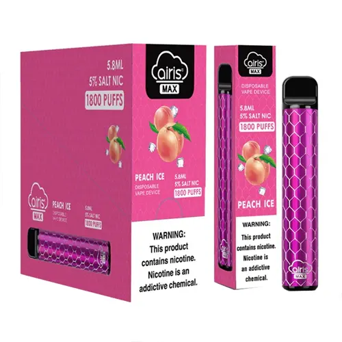 Peach Ice flavor Airis MAX Disposable Vape Device 1600 puffs | EveryThing Vapes