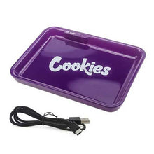 Purple Cookies Rolling Tray Led Usb Charging Luminous Plate Smoking Accessories - EveryThing Vapes