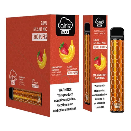 Strawberry Banana flavor Airis MAX Disposable Vape Device 1600 puffs | EveryThing Vapes
