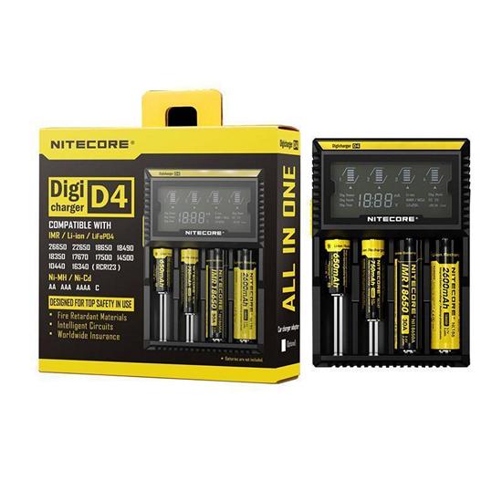 nitecore d4 charger for vape batteries Nitecore D4 Digicharger Universal Charger 18650 RCR123A 17650 17670 14500  AA AAA main image 0
